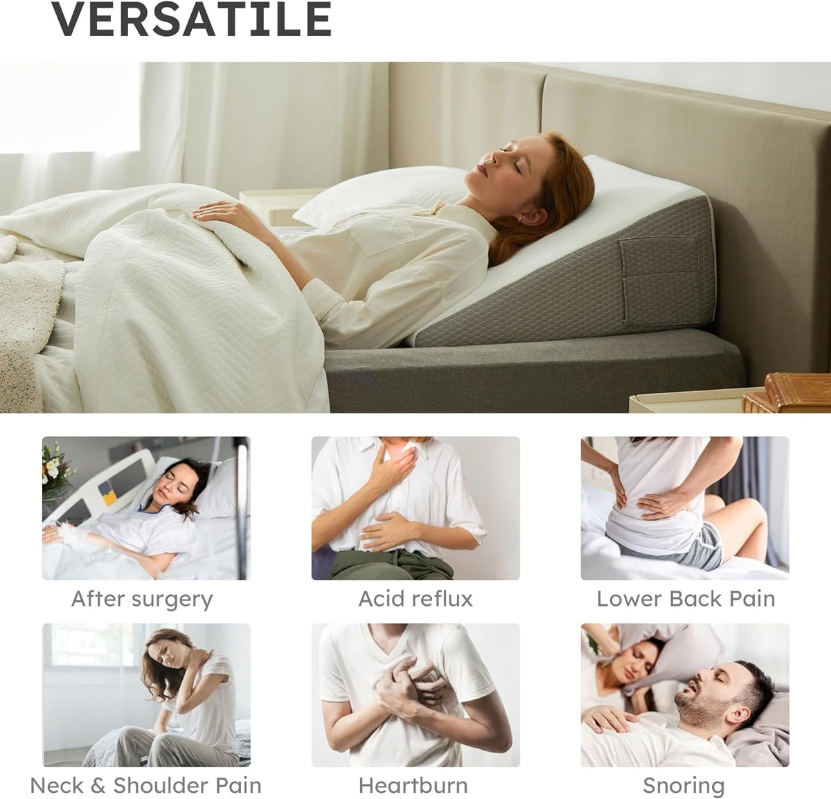 Restova® Orthopedic Wedge Pillow for Acid Reflux & Back Pain Relief