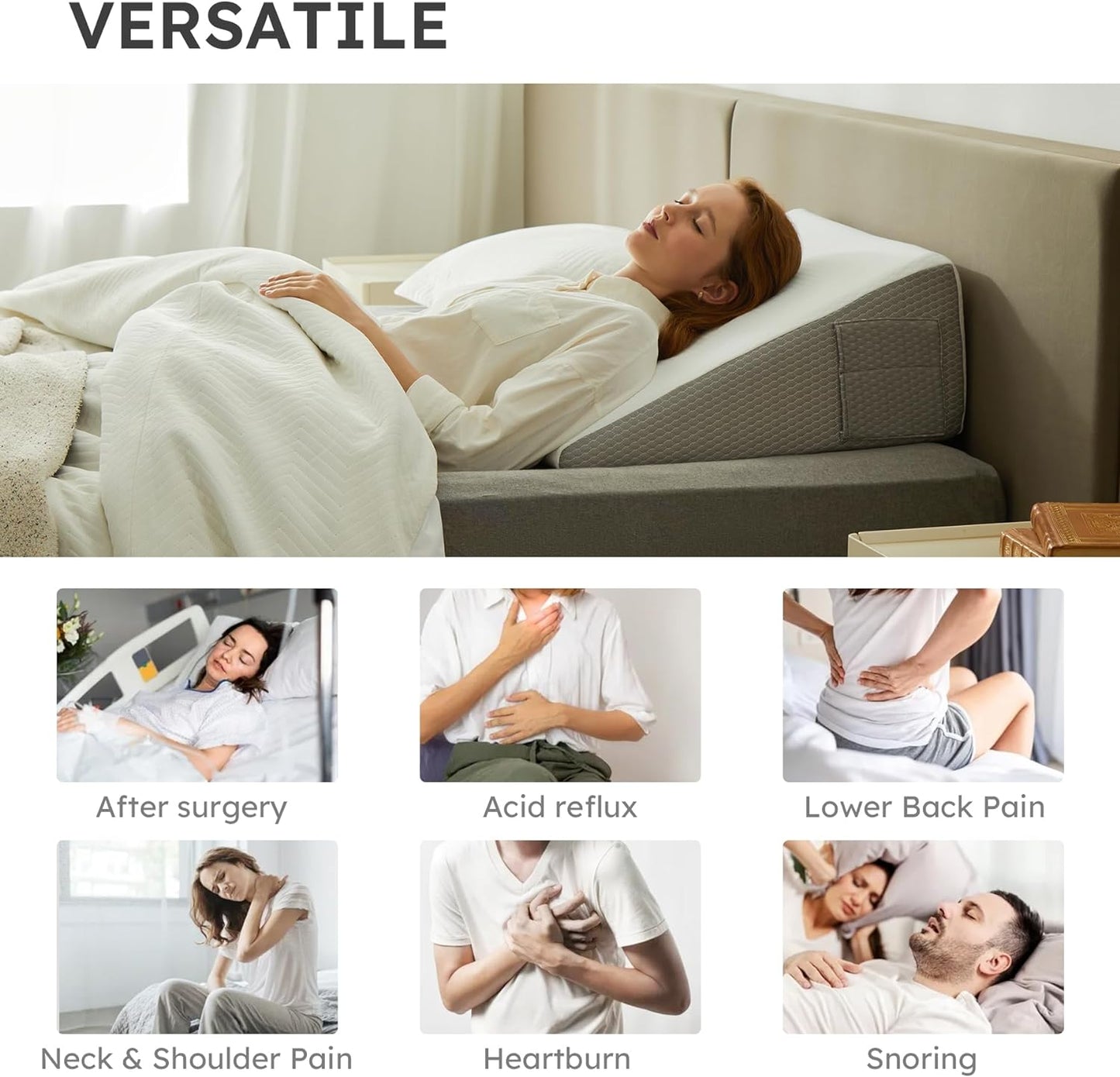 Restova® Orthopedic Wedge Pillow for Acid Reflux & Back Pain Relief