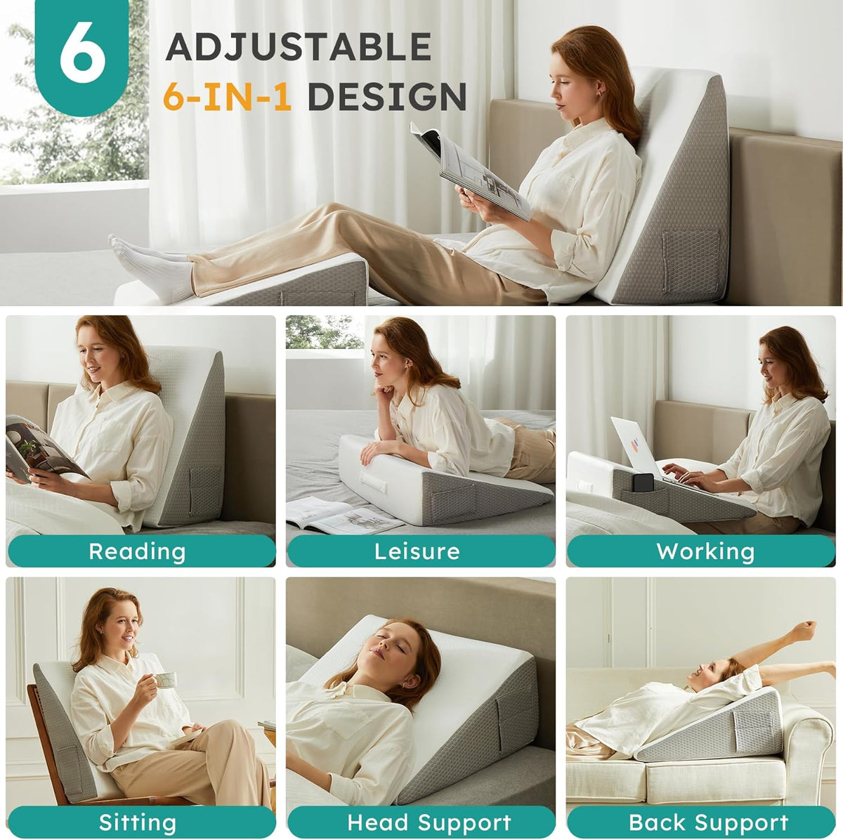 Restova® Orthopedic Wedge Pillow for Acid Reflux & Back Pain Relief