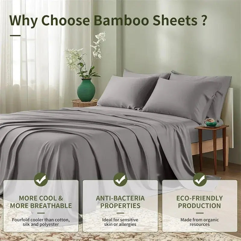 Goodinary® Luxury Bamboo Bed Sheets Set (4pcs)