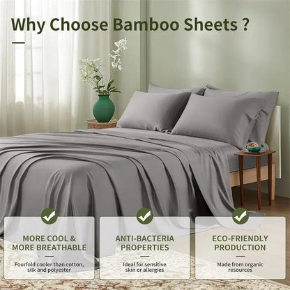 Goodinary® Luxury Bamboo Bed Sheets Set (4pcs)