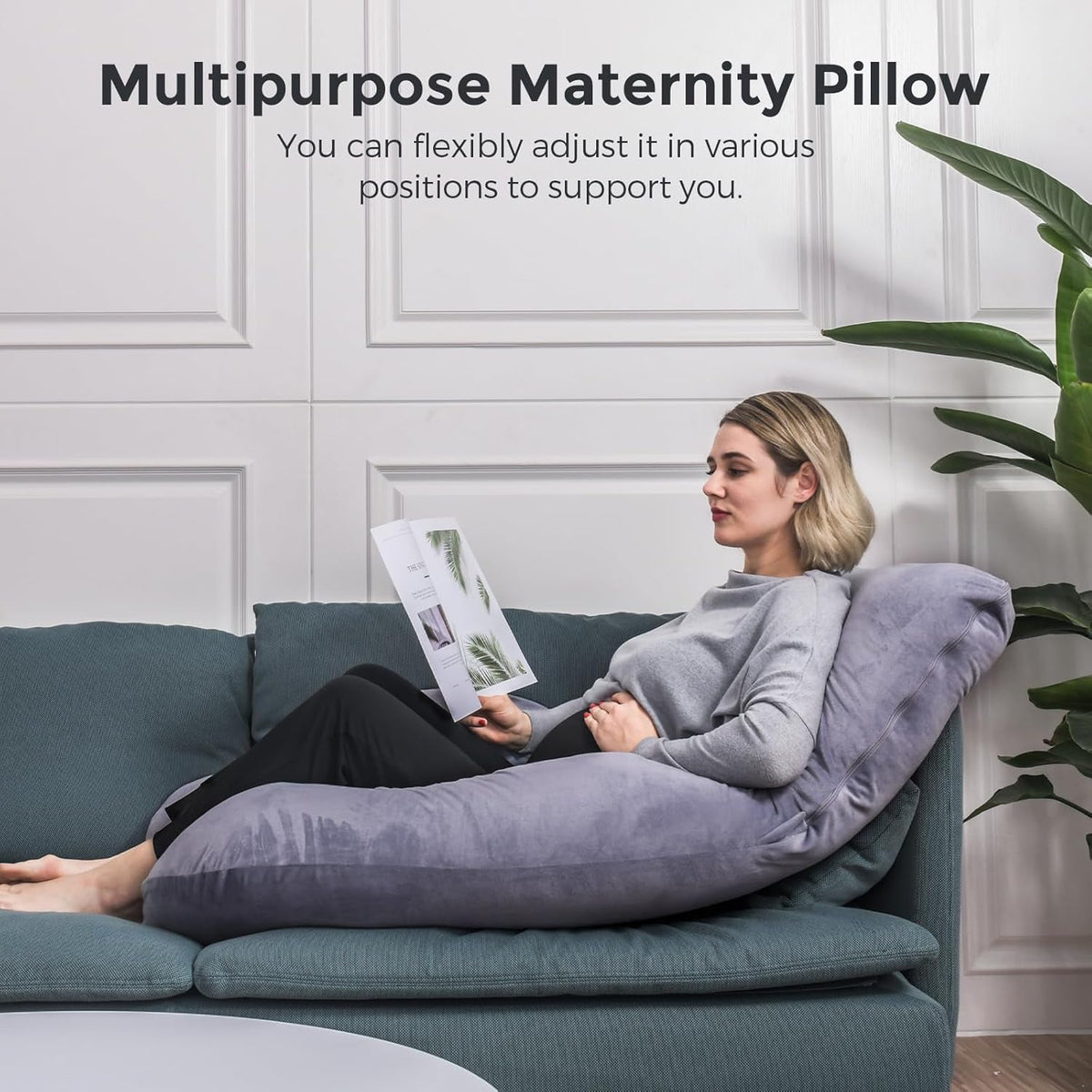 Momcozy U-Shaped Full Body Pregnancy Pillow Removable Cover 57